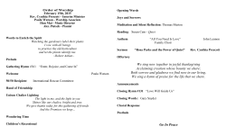 Order of Worship - Unitarian Universalist Metro Atlanta North