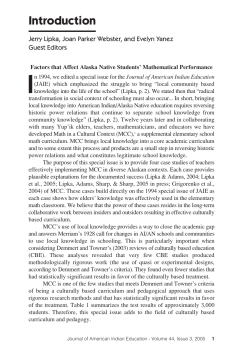 Introduction - Journal of American Indian Education