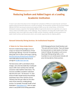 Reducing Sodium and Added Sugars at a Leading