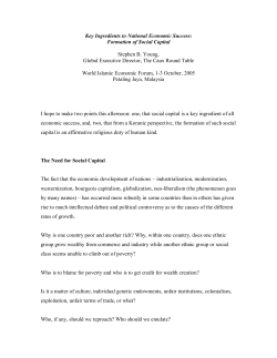 Key Ingredients to National Economic Success