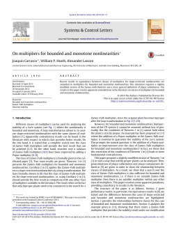 On multipliers for bounded and monotone nonlinearities