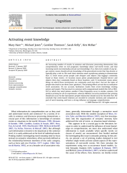 Activating event knowledge - Indiana University Bloomington