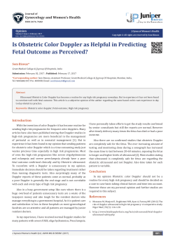 Is Obstetric Color Doppler as Helpful in Predicting Fetal Outcome as