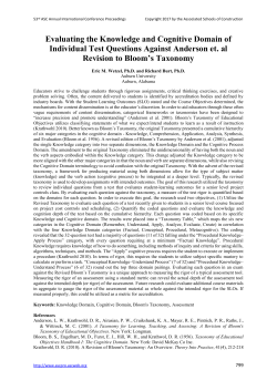 Evaluating the Knowledge and Cognitive Domain of Individual Test