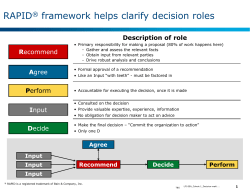 RAPID&reg; framework helps clarify decision roles