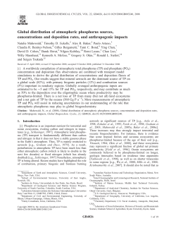 Global distribution of atmospheric phosphorus sources