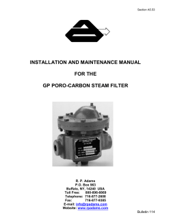 installation and maintenance manual for the gp poro