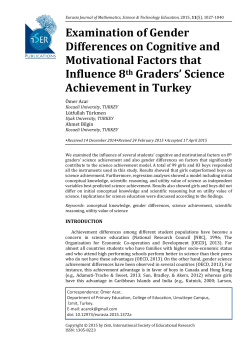 Examination of Gender Differences on Cognitive