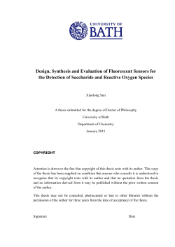 Design, Synthesis and Evaluation of Fluorescent Sensors for the