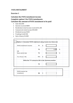 PAYG Instalment exercises
