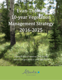 Evan-Thomas 10-year Vegetation Management Strategy: 2016-2025