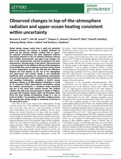 Observed changes in top-of-the-atmosphere radiation and upper