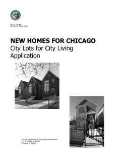 NEW HOMES FOR CHICAGO City Lots for City
