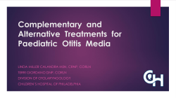 Complementary and Alternative Treatments for Paediatric Otitis Media