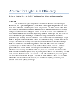 Abstract for Light Bulb Efficiency