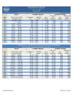 FEE SCHEDULE A - Organic sales from previous year is less than