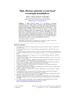 High efficiency photonic crystal based wavelength