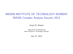 INDIAN INSTITUTE OF TECHNOLOGY BOMBAY MA205 Complex