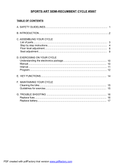 SPORTS ART SEMI-RECUMBENT CYCLE #5007