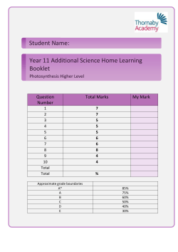Year 11 Additional Science Home Learning Booklet