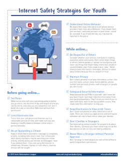 Internet Safety Strategies for Youth - Anti