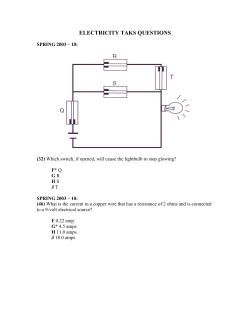 ELECTRICITY TAKS QUESTIONS SPRING 2003 &ndash; 10: (32) Which