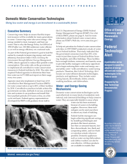 Domestic Water Conservation Technologies