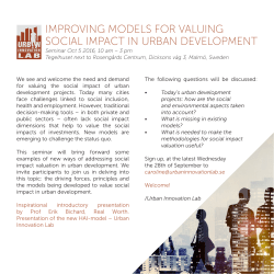 improving models for valuing social impact in urban