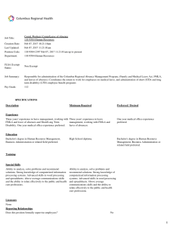 Job Title: Coord, Workers` Comp/Leave of Absence 110