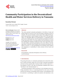 Community Participation in the Decentralized Health and Water