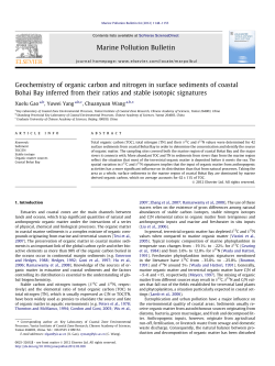Geochemistry of organic carbon and nitrogen in surface sediments