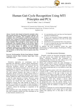 Human Gait Cycle Recognition Using MTI Principles and PCA