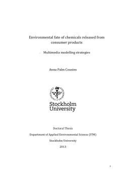 Environmental fate of chemicals released from consumer products