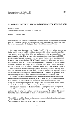 Economics Letters 4 (1979) 125-129 0 North-Holland
