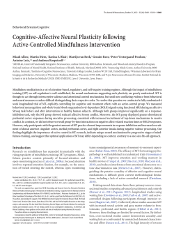 Cognitive-Affective Neural Plasticity following Active