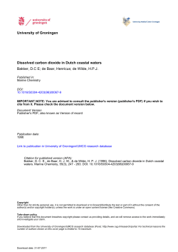 University of Groningen Dissolved carbon dioxide in Dutch coastal
