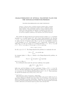 CHARACTERIZATION OF OPTIMAL TRANSPORT PLANS FOR THE