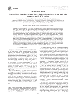 Origins of lipid biomarkers in Santa Monica Basin surface sediment