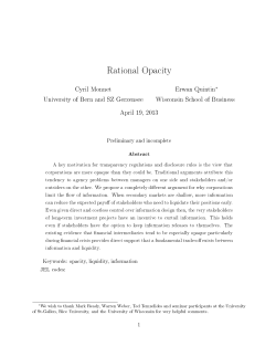 Rational Opacity - Laboratory for Aggregate Economics and Finance