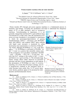 Proton transfer reaction at the air-water interface S. Enami,1,2,3