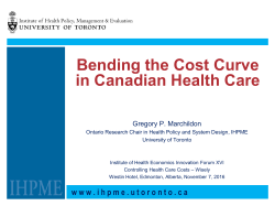 Bending the Cost Curve in Canadian Health Care
