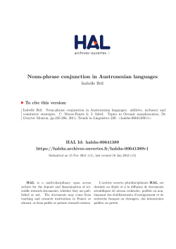 Noun-phrase conjunction in Austronesian languages - HAL