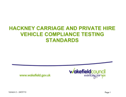 Private hire vehicle specifications