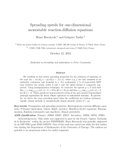 Spreading speeds for one-dimensional monostable reaction