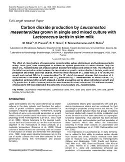 Carbon dioxide production by Leuconostoc mesenteroîdes grown in