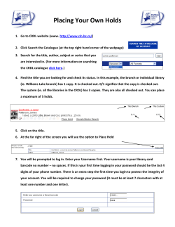 Placing Your Own Holds