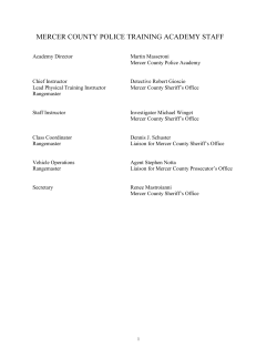 To all Police Trainees: - Mercer County Community College