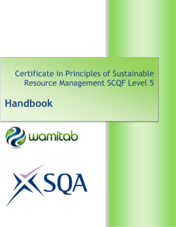 SQA Handbook Level 5 Principles of Sustainable Resource