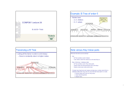 Example: B Tree of order 5 Traversing a B Tree Sets versus Key