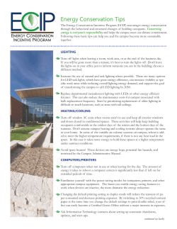 Energy Conservation Tips